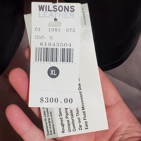 Wilson leather jacket m.julian XL Nwt black - Picture 3 of 8